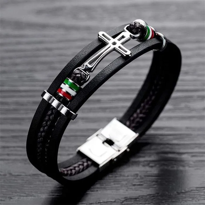 Lords Guidance Bracelets Mens Cross Bracelet br Elegant Sideways Cross