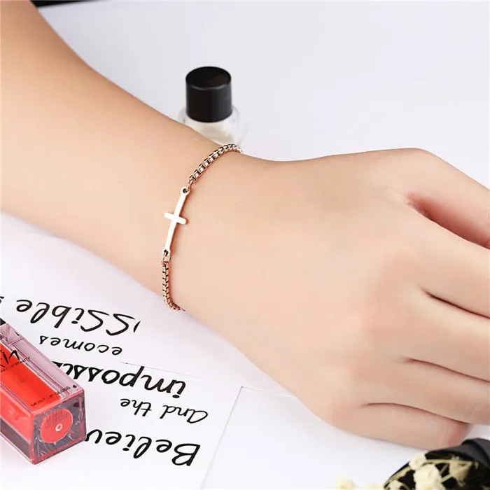 Lords Guidance Bracelets Womens Cross Bracelet br Elegant Cross Slide