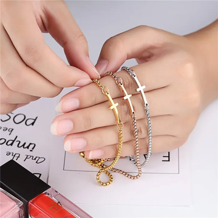 Lords Guidance Bracelets Womens Cross Bracelet br Elegant Cross Slide