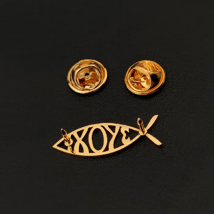 Lords Guidance Earrings Christian Ichthys Symbol Lapel Pin