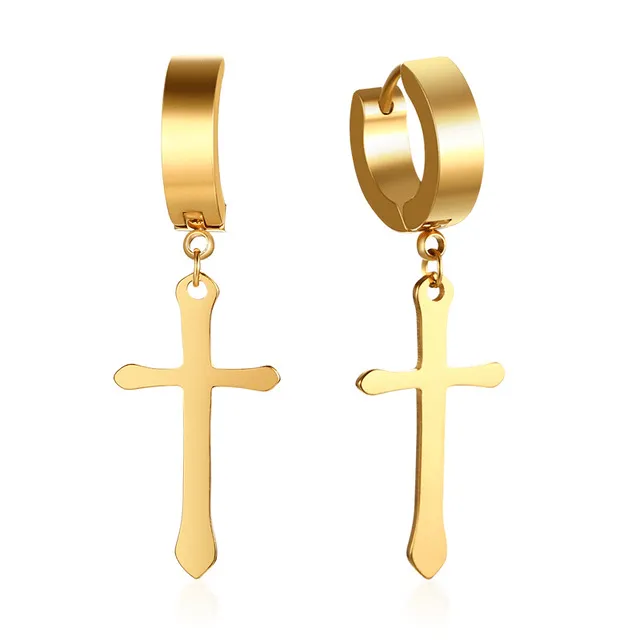 Lords Guidance Earrings Minimalistic Christian Cross Dangle Earrings