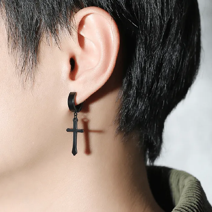 Lords Guidance Earrings Minimalistic Christian Cross Dangle Earrings