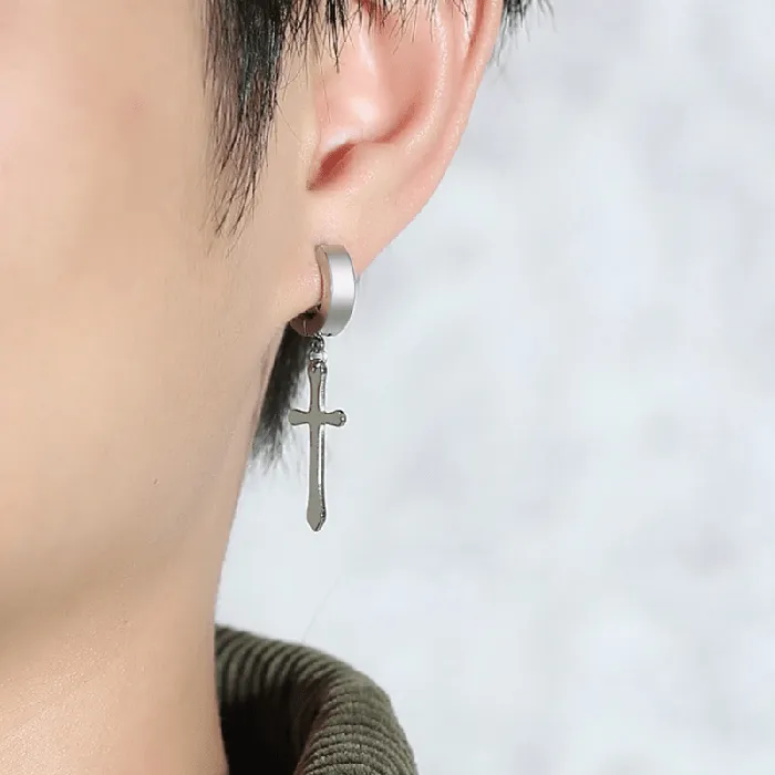 Lords Guidance Earrings Minimalistic Christian Cross Dangle Earrings