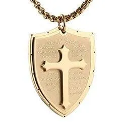 Lords Guidance Mens Christian Necklace br Armor of God Shield Necklaces