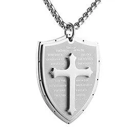 Lords Guidance Mens Christian Necklace br Armor of God Shield Necklaces