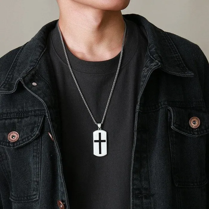 Lords Guidance Necklaces Mens Christian Necklace br Matthew 1926 Dog Tag