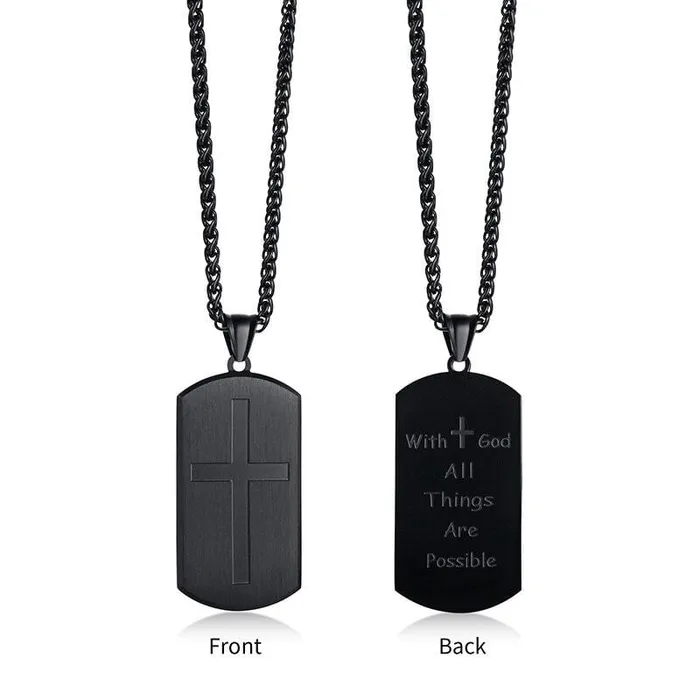 Lords Guidance Necklaces Mens Christian Necklace br Matthew 1926 Dog Tag