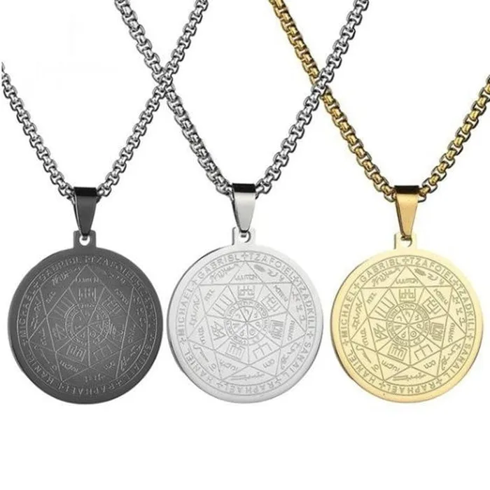 Lords Guidance Necklaces Seven Angels Religious Rune Pendant Necklace