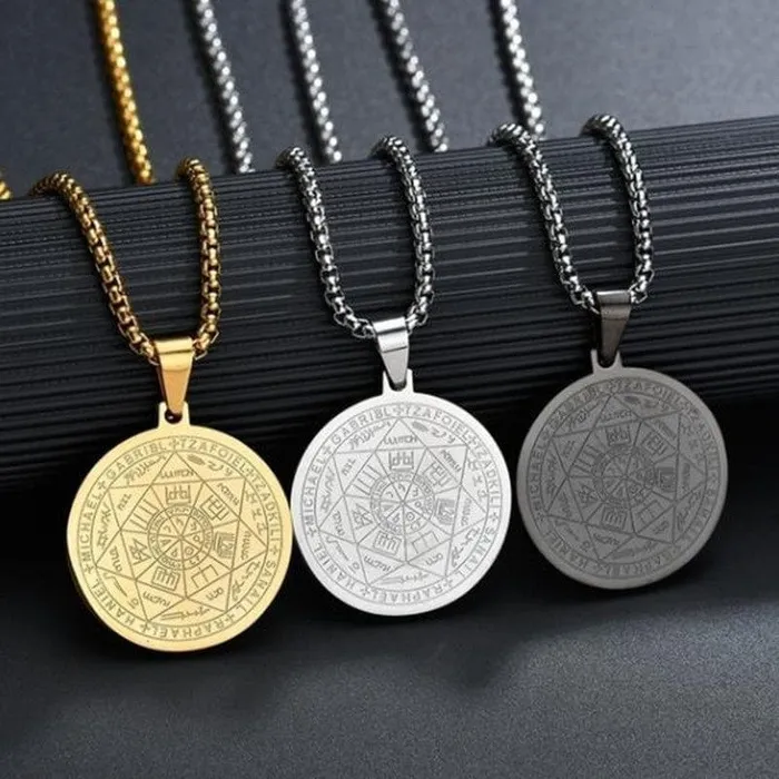 Lords Guidance Necklaces Seven Angels Religious Rune Pendant Necklace