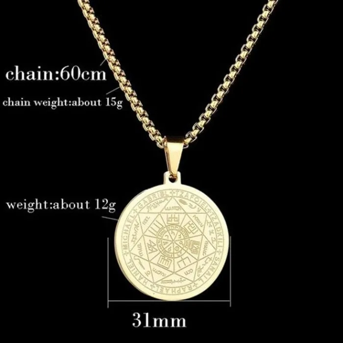 Lords Guidance Necklaces Seven Angels Religious Rune Pendant Necklace