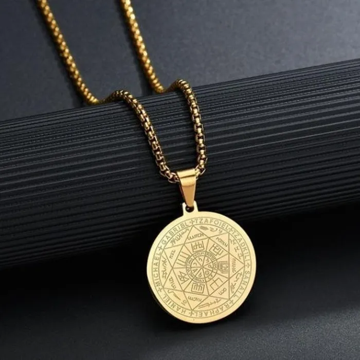 Lords Guidance Necklaces Seven Angels Religious Rune Pendant Necklace
