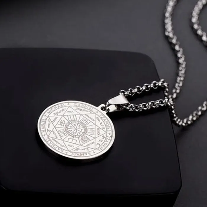 Lords Guidance Necklaces Seven Angels Religious Rune Pendant Necklace