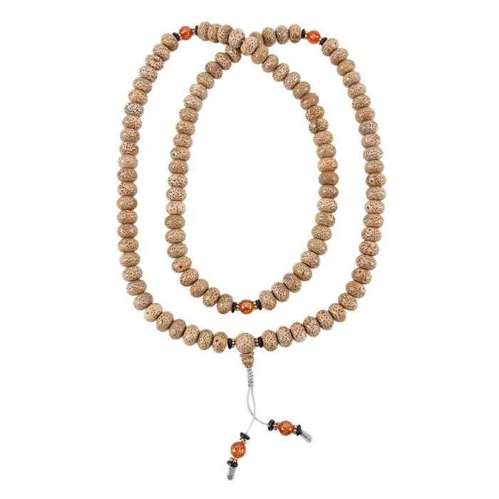 Lotus Seed Carnelian Mantra Mala Nirvana Mala Earrings