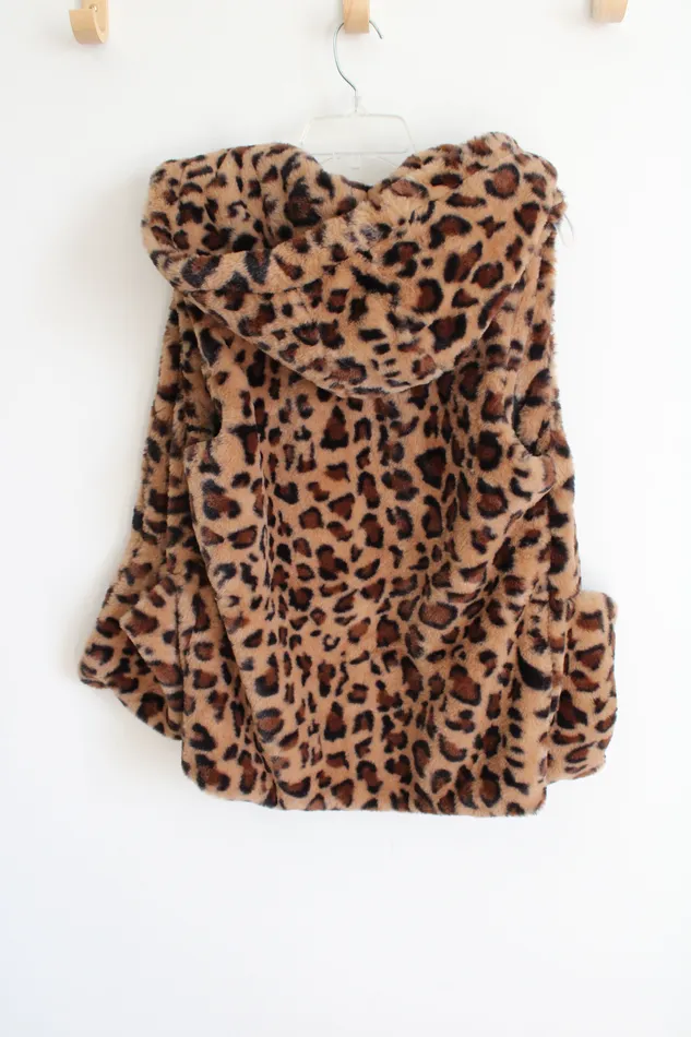 Love Tree Leopard Print Faux Fur Vest S Love Tree Necklaces