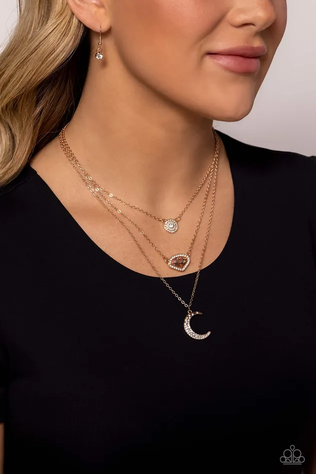 Lunar Lineup Rose Gold Paparazzi Accessories Earrings