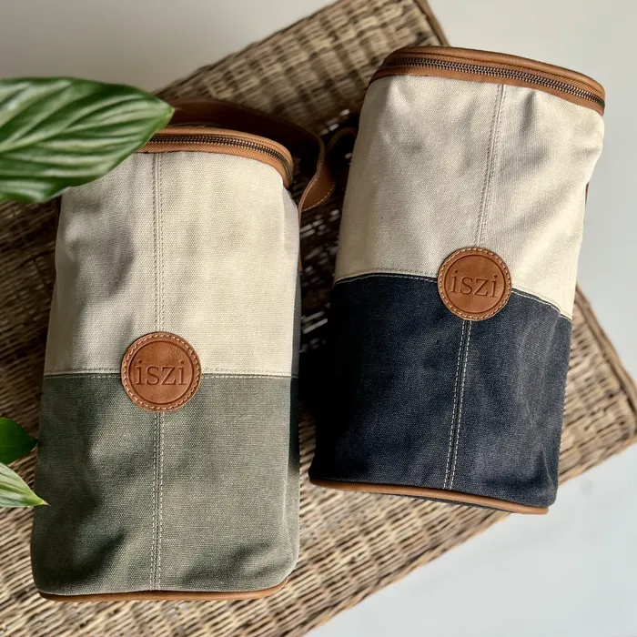 LUUKS Necklaces Canvas and Leather Wine Cooler 2 Bottles