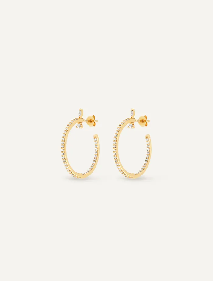 Maison Dore Earrings SPARKLY PAPAYA HOOPS