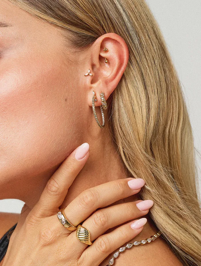 Maison Dore Earrings SPARKLY PAPAYA HOOPS