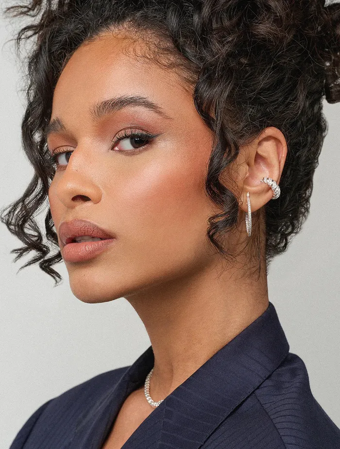 Maison Dore Earrings SPARKLY PAPAYA HOOPS