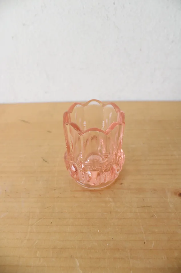 McKee Earrings EAPG McKee 6 Petals Star Pink Depression Glass Creamer Sugar Toothpick Holder Set