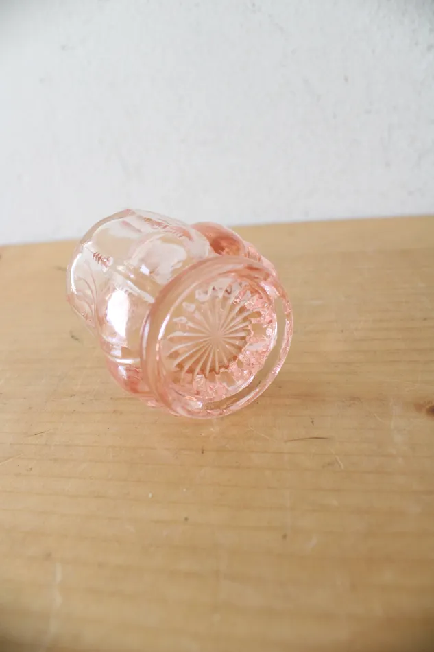 McKee Earrings EAPG McKee 6 Petals Star Pink Depression Glass Creamer Sugar Toothpick Holder Set