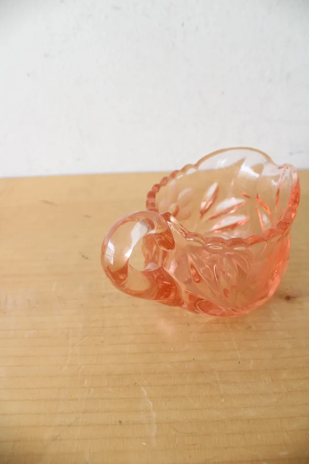 McKee Earrings EAPG McKee 6 Petals Star Pink Depression Glass Creamer Sugar Toothpick Holder Set