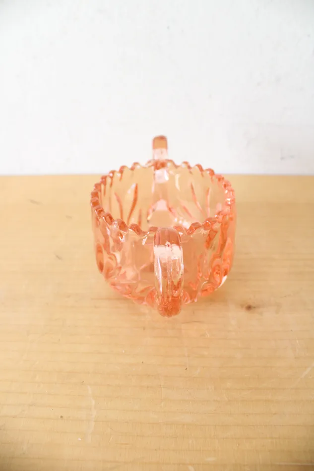 McKee Earrings EAPG McKee 6 Petals Star Pink Depression Glass Creamer Sugar Toothpick Holder Set