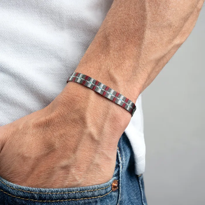 Mens Egyptian Loom Bracelet Wide Burgundy Silver Azua Bracelets Mens Egyptian Loom Bracelet Wide Burgundy Silver Azua Bracelets
