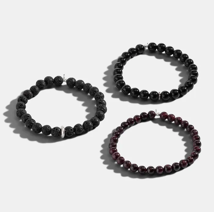 Mens Garnet Beaded Bracelet RACHEL LYNN CHICAGO Bracelets