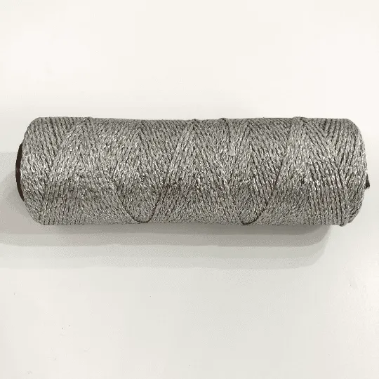 Metallic Grey Waxed Cotton Cord 1mm 100m Reel Peppy Beads Earrings