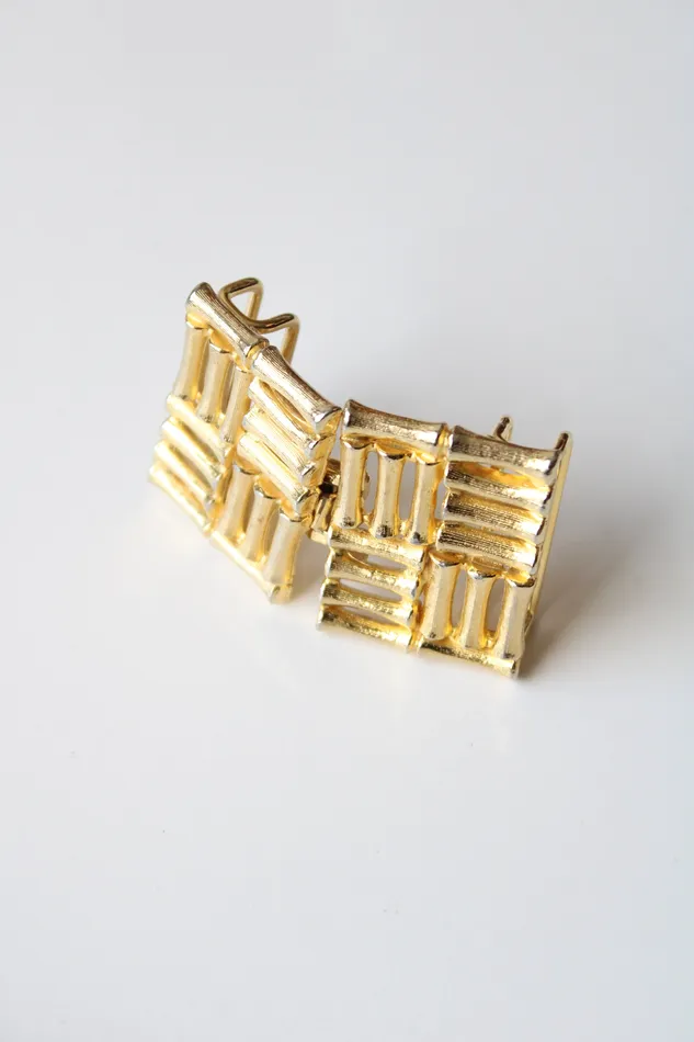 Mimi Din 1979 Bamboo Belt Buckle Mimi Din Earrings