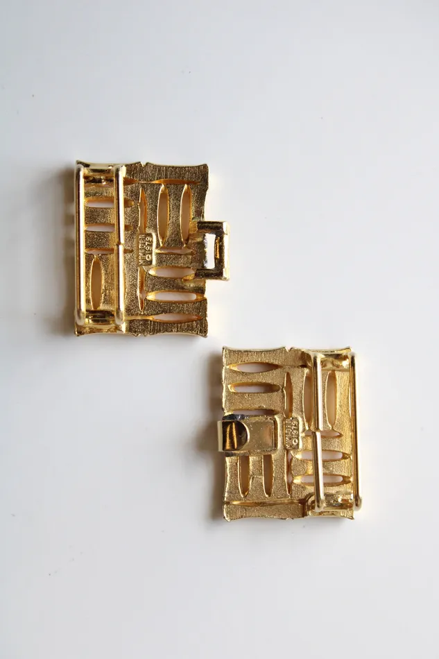Mimi Din 1979 Bamboo Belt Buckle Mimi Din Earrings