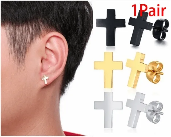 Minimalistic Christian Cross Earrings Lords Guidance Earrings