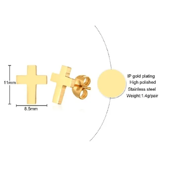 Minimalistic Christian Cross Earrings Lords Guidance Earrings