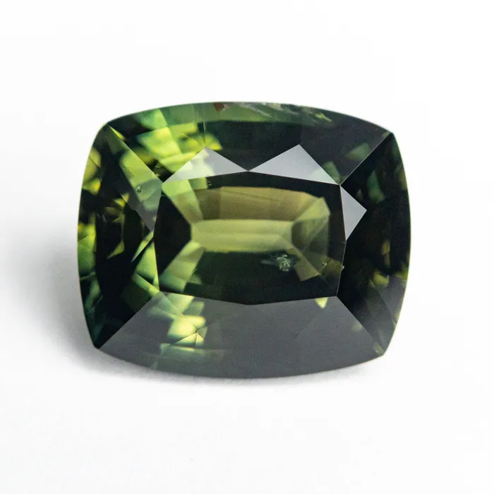 Misfit Gems Earrings Green Yellow Brilliant Sapphire 535ct Cushion