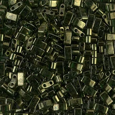 Miyuki Half Tila Beads HTL0306 Olive Green Gold Luster Peppy Beads PreStyled Sets