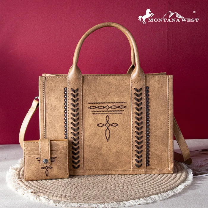Montana West Whipstitch Concealed Carry Tote With Matching BiFold Wallet Brown MONTANA WEST Necklaces Montana West Whipstitch Concealed Carry Tote With Matching BiFold Wallet Brown MONTANA WEST Necklaces