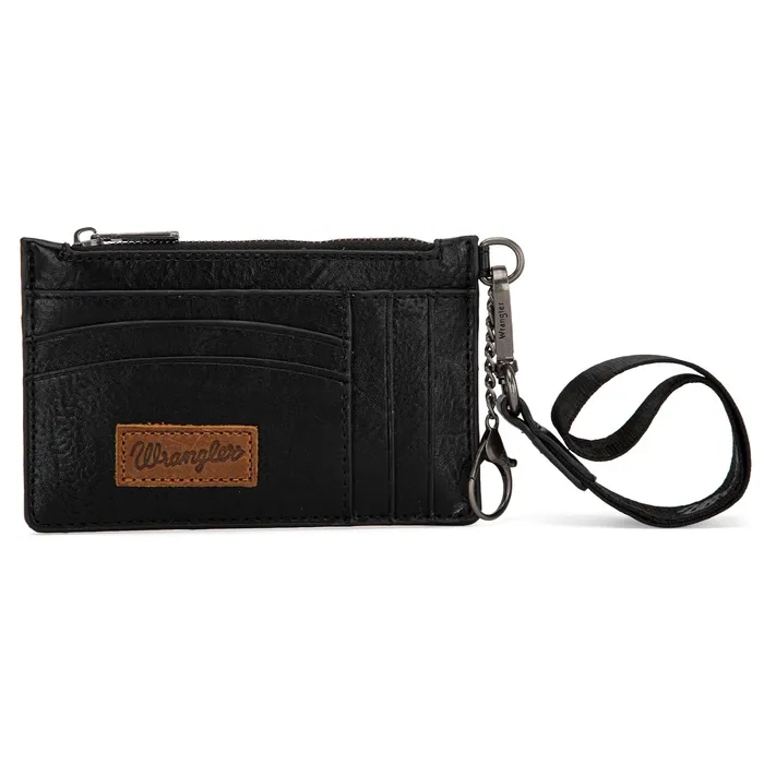 MONTANA WEST Wrangler Solid Color Key Chain Wristlet Card Wallet Black Necklaces