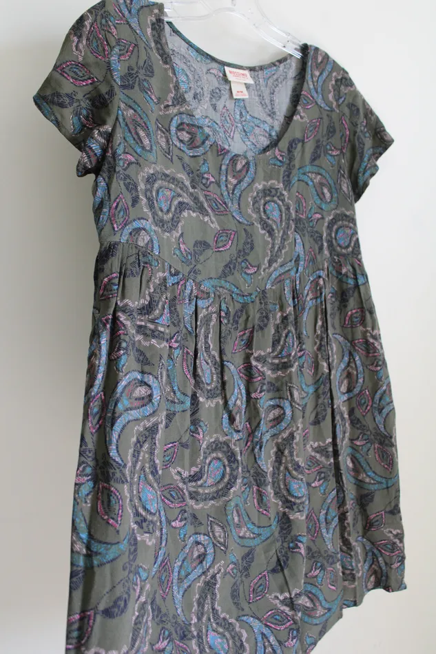 Mossimo Supply Co Earrings Mossimo Supply Co Paisley Olive Green Babydoll Dress M