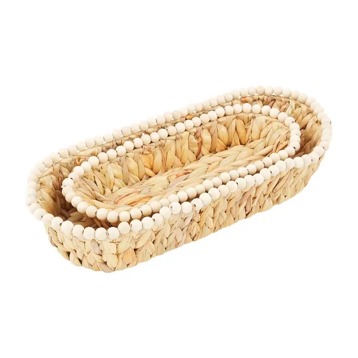 Mudpie Water Hyacinth Beaded Basket Set 2piece MUDPIE Earrings