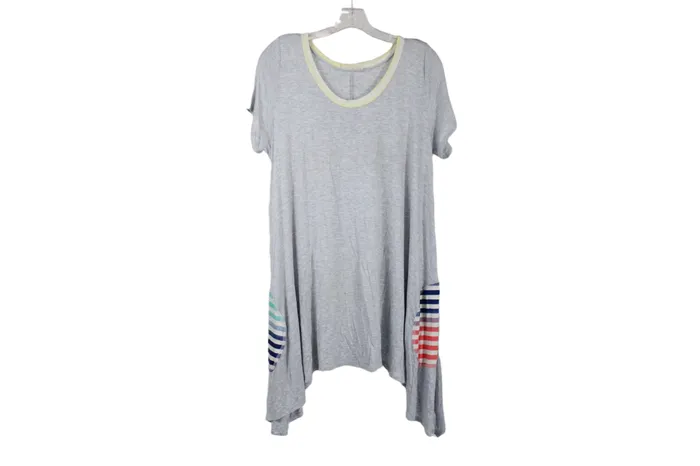 Myesper Earrings Myesper Gray Heathered Tunic Top XL