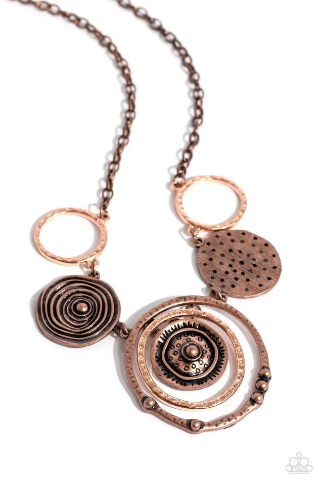Mysterious Masterpiece Copper Paparazzi Accessories Earrings