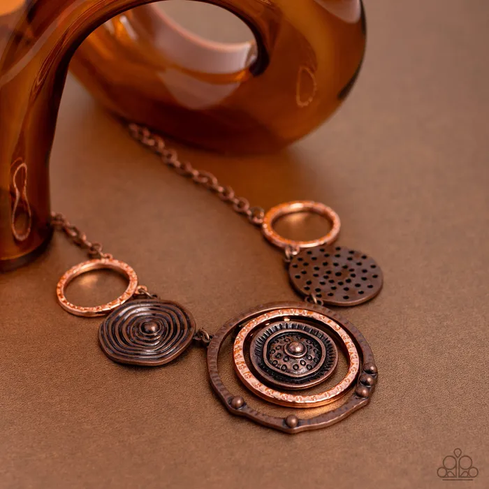 Mysterious Masterpiece Copper Paparazzi Accessories Earrings