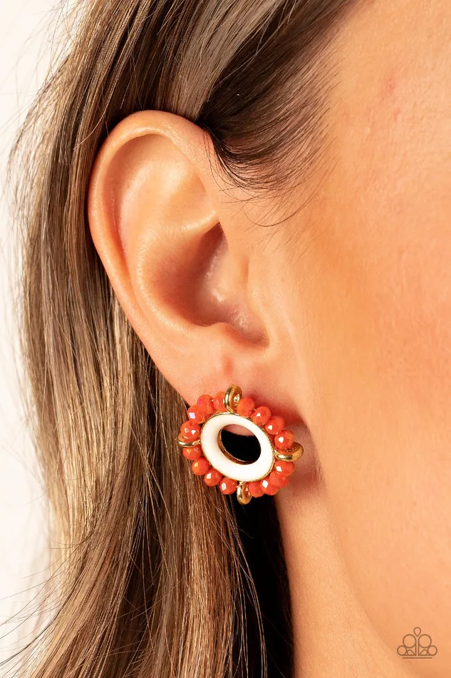 Nautical Notion Orange Paparazzi Accessories Earrings