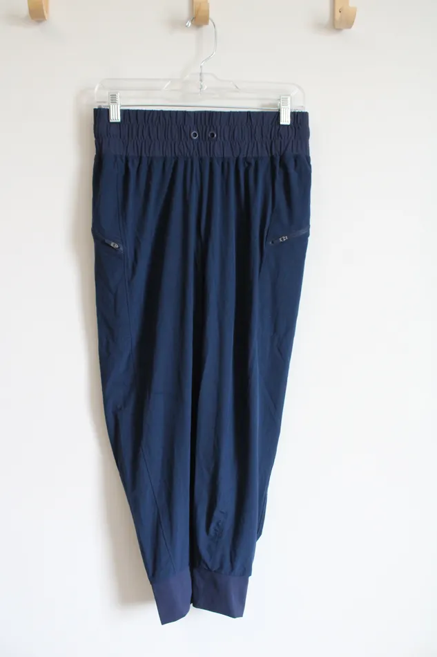 Navy Jogger Sweatpants SM Jubilee Thrift Earrings