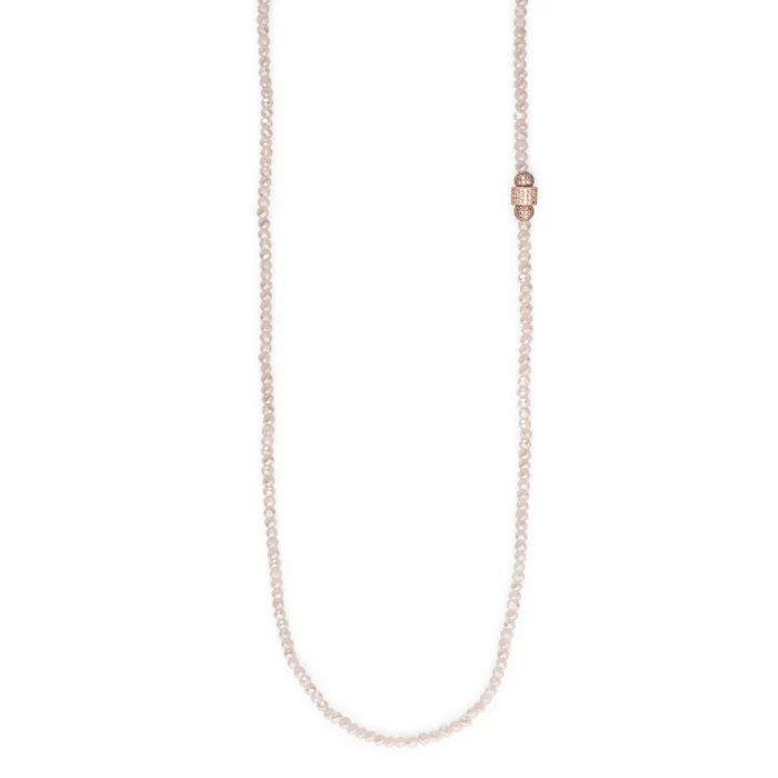 Necklaces 4mm Pink Ros Crystal with Rose Cubic Zirconia Seven Wrap Bracelet and Necklace RACHEL LYNN CHICAGO