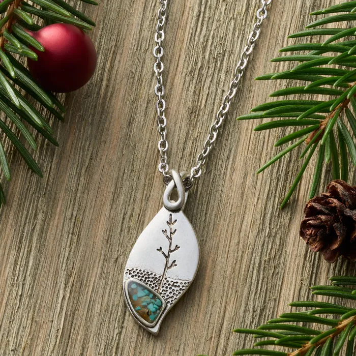Necklaces Chadds Ford Jewelry Turquoise Leaf Tree Necklace