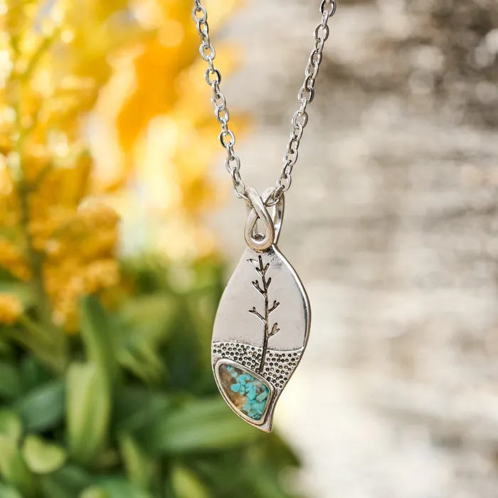 Necklaces Chadds Ford Jewelry Turquoise Leaf Tree Necklace