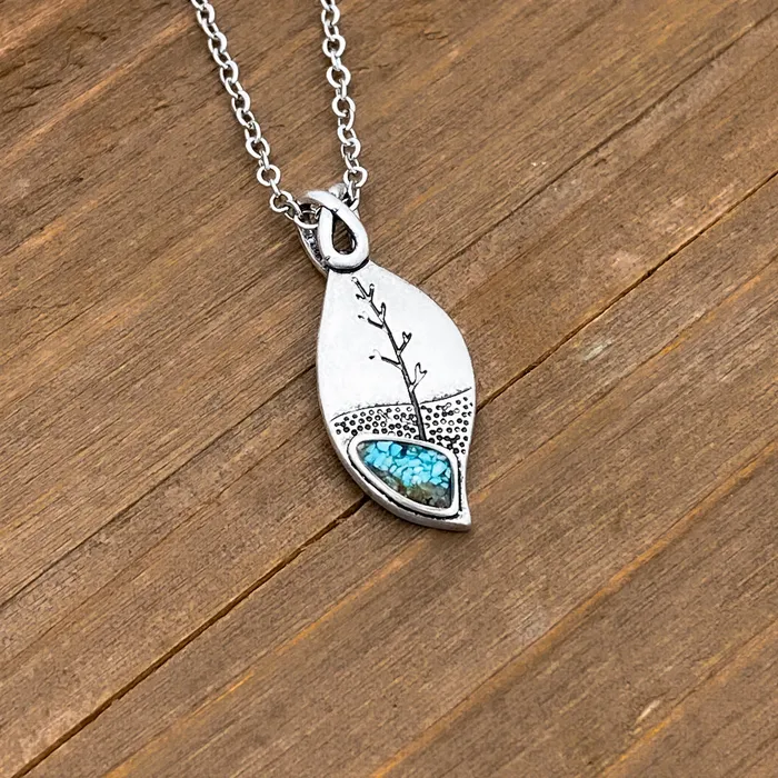 Necklaces Chadds Ford Jewelry Turquoise Leaf Tree Necklace