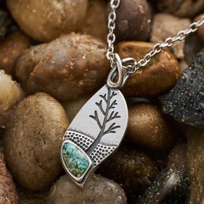 Necklaces Chadds Ford Jewelry Turquoise Leaf Tree Necklace